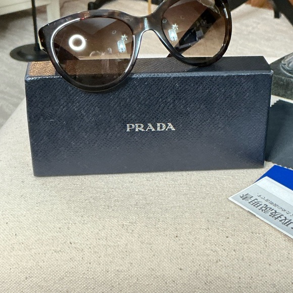 Vintage Prada Black Sunglasses with Gold Logo 2010 - 2014 Collection - Picture 7 of 7